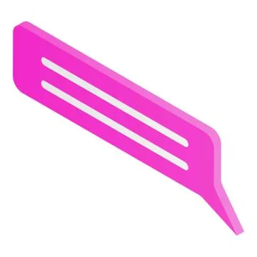Pink chat bubble icon, isometric style Illustrazione stock