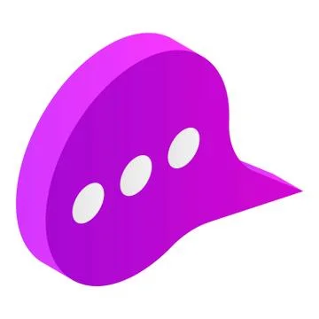 Pink chat icon, isometric style Illustrazione stock