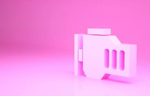 Pink Check engine icon isolated on pink background. Minimalism concept. 3d il Stock Illustration