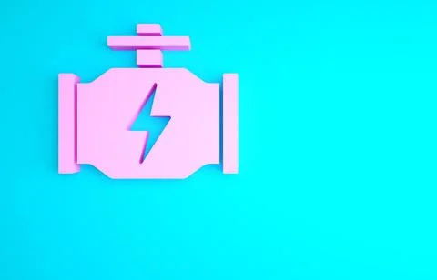 Pink Check engine icon isolated on blue background. Minimalism concept. 3d il Stock Illustration