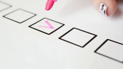 Pink check-marks Stock-Footage 75717201