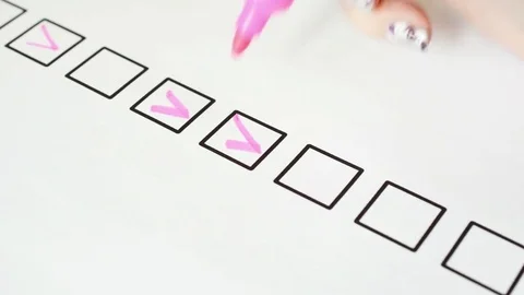 Pink check-marks Video stock 75717203