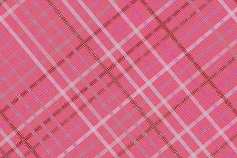Pink checkered fabric pattern with small dots and lines Stock Illustration