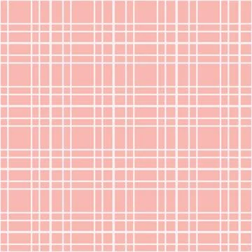 Pink checkered line vector pattern. Seamless tablecloth texture. Stock Illustration