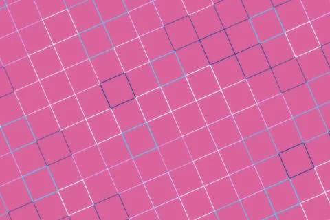 Pink checkered pattern with white lines on colorful background Stock Photos