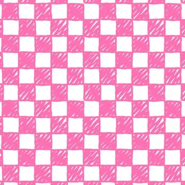 Pink checkers background vector abstract, seamless pattern popular grid pat.. Stock Illustration