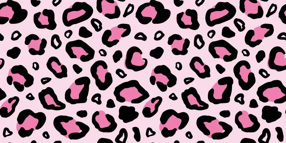 Pink Cheetah Seamless Pattern Leopard Background Stock Illustration