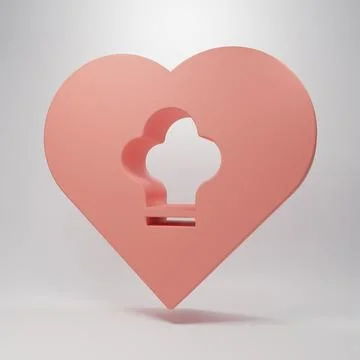 Pink Chef hat icon isolated on pink background. Cooking symbol. Cooks hat. .. Stock Illustration