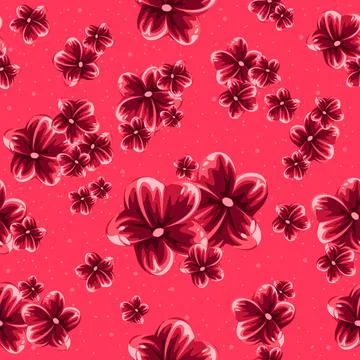 Pink cherry blossom seamless pattern for spring Stock Illustration