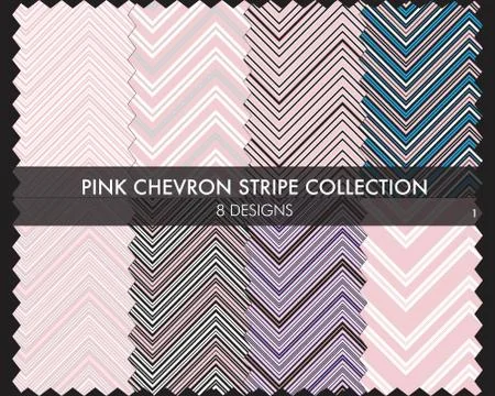 Pink Chevron Stripe seamless pattern Collection Stock Illustration
