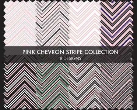 Pink Chevron Stripe seamless pattern Collection Stock Illustration