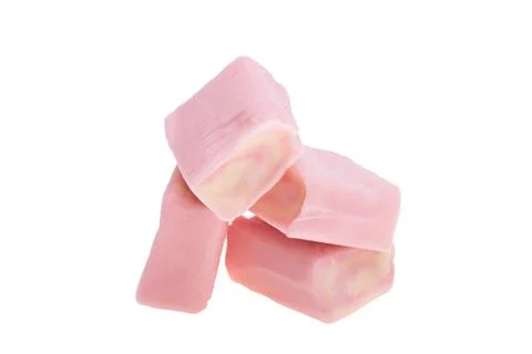 Pink chewy candy isolated Stock Photos