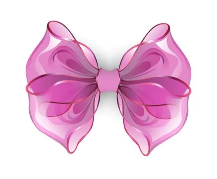 Pink chiffon bow Stock Illustration