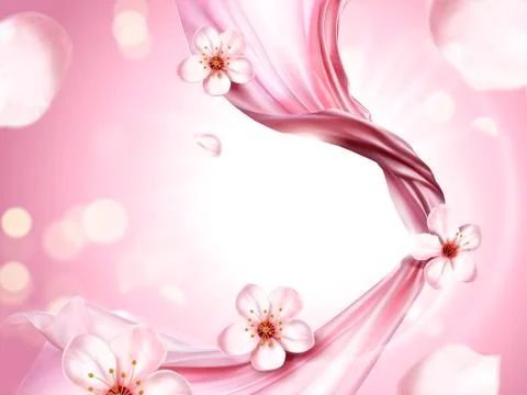 Pink chiffon elements イラスト素材