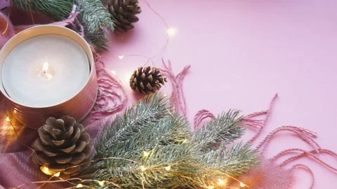Pink Christmas b-roll Stock Footage 142096276