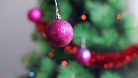 Pink Christmas ball Video stock 70565277