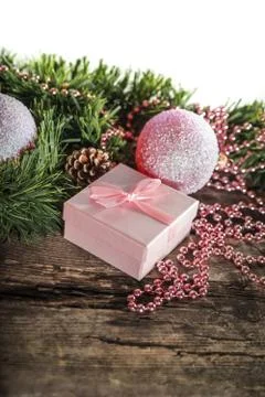 Pink Christmas composition Foto stock