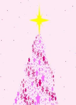 Pink Christmas Tree Background Stock Illustration