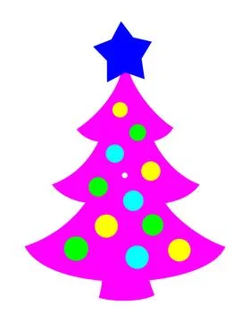 Pink Christmas tree inducing negative afterimage and optical illusion Stock Illustration