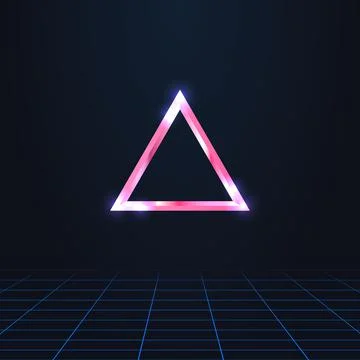 Pink chrome geometric sign of the triangle shape Stock Illustration