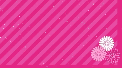 Pink Chrysanthemum Stripe Pattern With Falling Confetti Loop Video stock 335668363