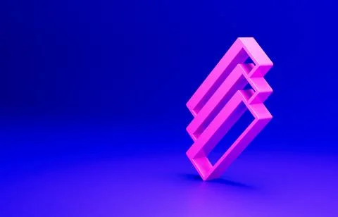 Pink Cigarette rolling papers pack icon isolated on blue background. Minimalism Stock Illustration