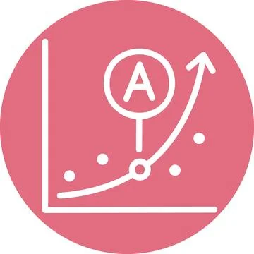 Pink Circle Analytics Graph Letter Icon 스톡 일러스트
