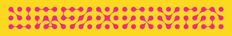 Pink circle blob connect pattern. Organic morphing shapes and logo dots. Flat Stock Illustration