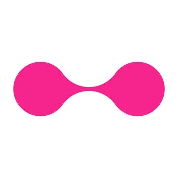 Pink circle blob connect pattern. Organic morphing shapes and logo dots. Flat Stock Illustration