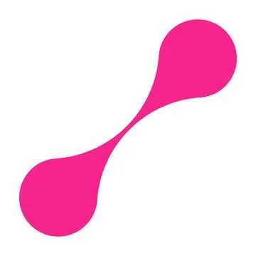 Pink circle blob connect pattern. Organic morphing shapes and logo dots. Flat Stock Illustration