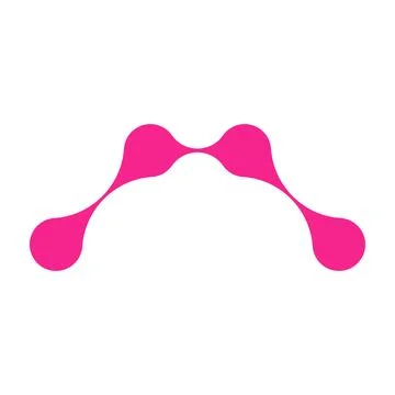 Pink circle blob connect pattern. Organic morphing shapes and logo dots. Flat Stock Illustration