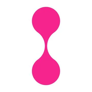 Pink circle blob connect pattern. Organic morphing shapes and logo dots. Flat Stock Illustration