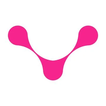 Pink circle blob connect pattern. Organic morphing shapes and logo dots. Flat Stock Illustration