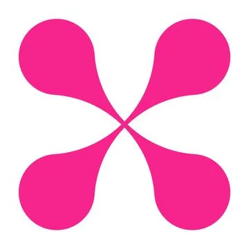 Pink circle blob connect pattern. Organic morphing shapes and logo dots. Flat Stock Illustration