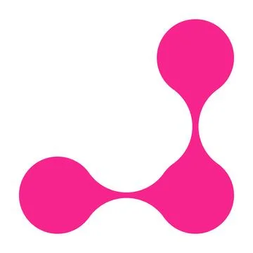 Pink circle blob connect pattern. Organic morphing shapes and logo dots. Flat Stock Illustration