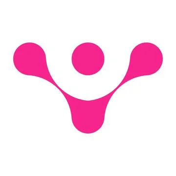 Pink circle blob connect pattern. Organic morphing shapes and logo dots. Flat Stock Illustration