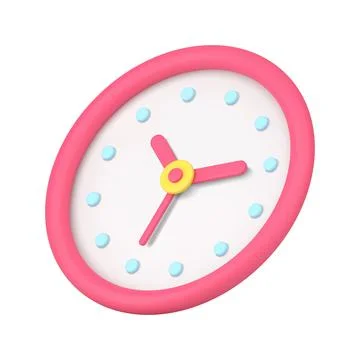 Pink circle clock 3d icon vector illustration イラスト素材