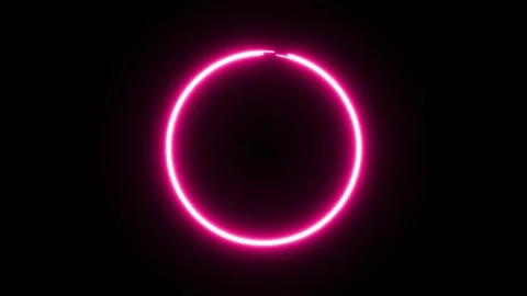 Pink circle ring on black background 3d motion animation Stock Footage 293632694