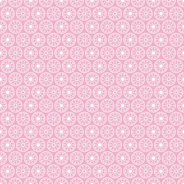 Pink circle vector seamless pattern Stock Illustration