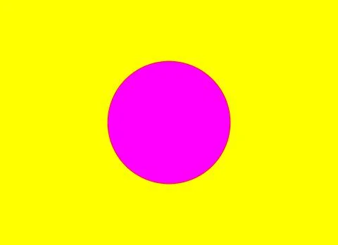Pink circle on yellow 스톡 일러스트