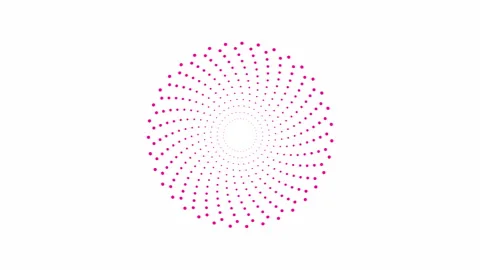 Pink circles spin white Video stock 229769874