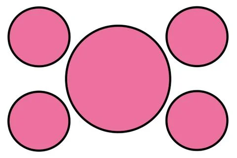 Pink Circular Banners, Black Border and White Background. Use for Illustratio Illustrazione stock