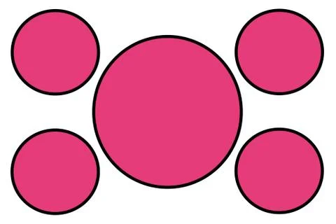 Pink Circular Banners, Black Border and White Background. Use for Illustratio Stock Illustration