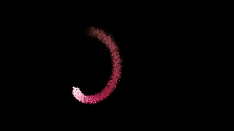 Pink circular brush strokes animate in sequence against a black background .. Stock Footage 343419926