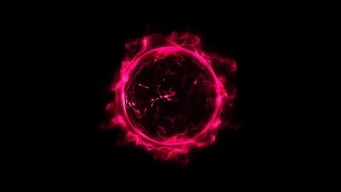 Pink circular glowing light ring sparkle powerful effect dust explosion Stock Illustration