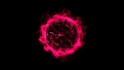 Pink circular glowing light ring sparkle powerful effect dust explosion Stock Illustration