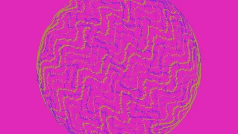 Pink circular maze pattern with retro pixel style Stock-Illustration