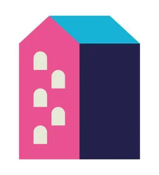 Pink city building vector design Ilustración de archivo