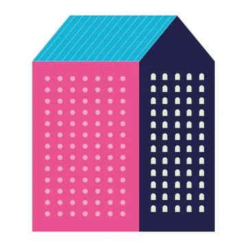 Pink city building vector design Ilustración de archivo
