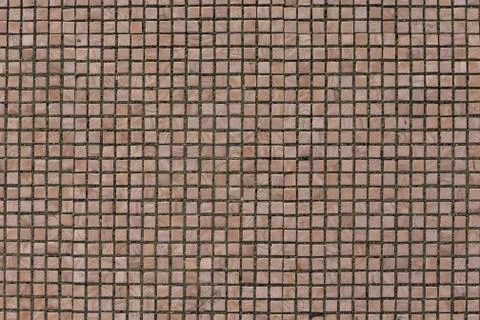 Pink cladding mosaic on old soviet house background texture Stock Photos
